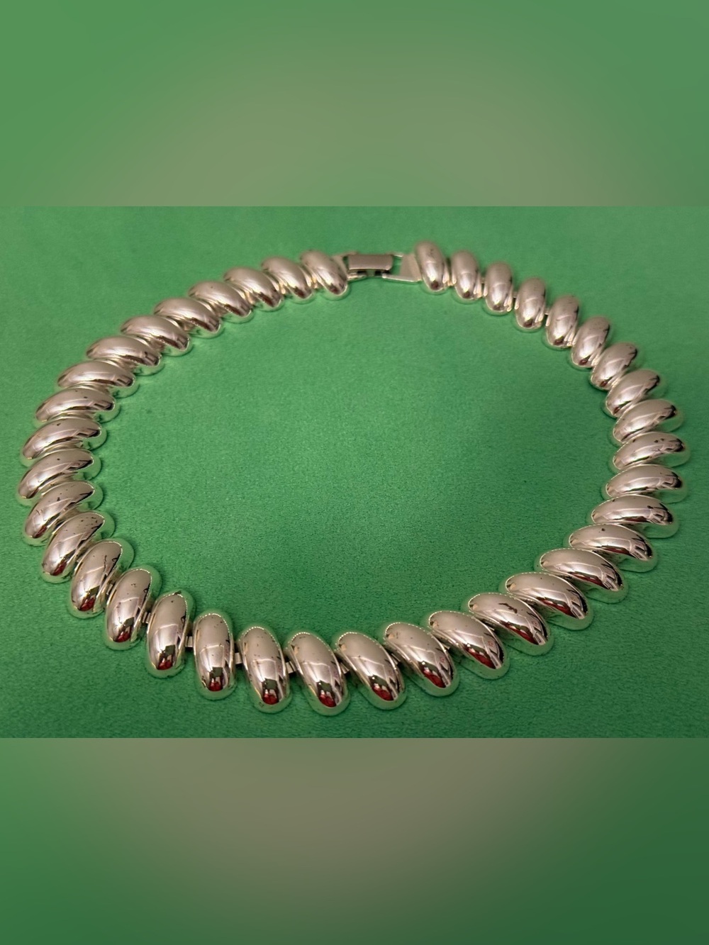 Vintage Napier Classic Silver-Tone Oval Link Necklace - Women Jewelry